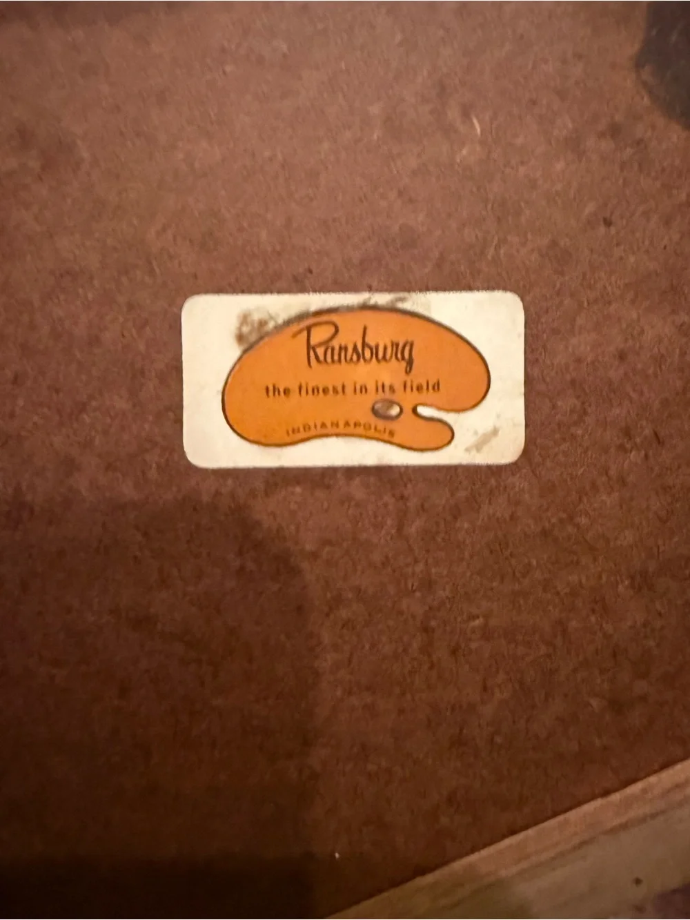 Vtg Ransburg Mid Century Brown Wooden Rectangular Tissue enclosed Box